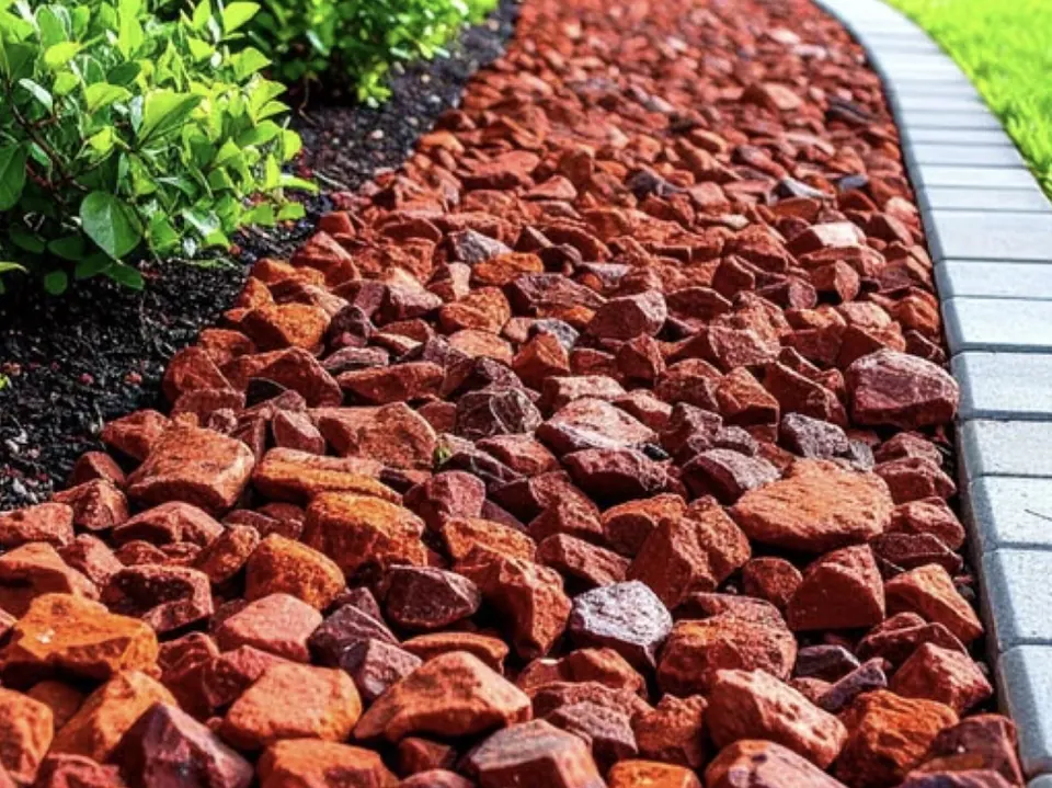 Red volcanic stone